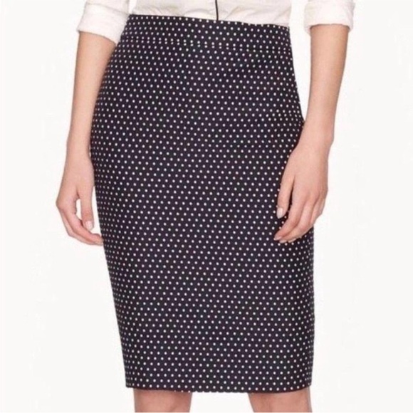 J. Crew No. 2 Pencil Skirt in Navy Polka Dot Jacquard - Picture 2 of 15